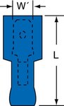 imagen de 3M Scotchlok MNG14-187DMIK Azul Unido Nailon Terminal de desconexión rápida embutido - Longitud 0.87 pulg. - 02386