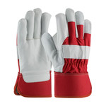 imagen de PIP 87-1944 Red/White Large Grain Goatskin Leather Work Gloves - Wing Thumb - 10.6 in Length - 87-1944/L