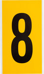 imagen de Brady 1570-8 Etiqueta de número - 8 - Negro sobre amarillo - 5 pulg. x 9 pulg. - B-946