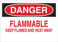 imagen de Brady B-401 Poliestireno Rectángulo Cartel de material inflamable Blanco - 10 pulg. Ancho x 7 pulg. Altura - 25662