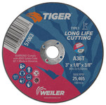 imagen de Weiler Tiger Cut-Off Wheel 57063 - Type 1 (Straight) - 3 in - Aluminum Oxide - 36 - T