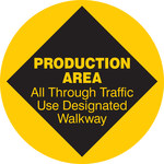 imagen de Brady B-819 Vinilo Círculo Cartel de peatones y cruce de peatones Amarillo - 17 pulg. Ancho x 17 pulg. Altura - Laminado - 97616
