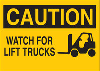 imagen de Brady B-555 Aluminio Rectángulo Letrero de tránsito de montacargas y camiones de almacén Amarillo - 10 pulg. Ancho x 7 pulg. Altura - 122411