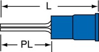 imagen de 3M Scotchlok MNG14-47PX-A Azul Agarre de aislamiento Nailon Terminal de clavija de agarre de aislamiento - Longitud 0.9 pulg. - Longitud del pasador 0.47 pulg. - Diámetro del pasador 0.075 pulg. - 587