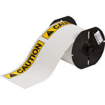 imagen de Brady ToughWash B30C-25-854-ANSICA Rollo de etiquetas para impresora - 4 pulg. x 6.25 pulg. - Poliéster - Blanco, Texto negro/amarillo - B-854