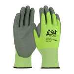 imagen de PIP G-Tek PolyKor 16-645LG Hi-Vis Yellow X-Small PolyKor Cut-Resistant Gloves - ANSI A5 Cut Resistance - Polyurethane Palm & Fingers Coating - 16-645LG/XS