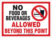 imagen de Brady B-302 Poliéster Rectángulo Cartel/anuncio de no comer ni beber Blanco - 10 pulg. Ancho x 14 pulg. Altura - Laminado - 103893