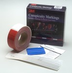 imagen de 3M Diamond Grade 983 PN Red / White Reflective Conspicuity Tape - 2 in Width - 0.014 to 0.018 in Thick - 06398