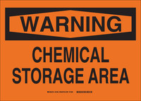 imagen de Brady B-401 Poliestireno Rectángulo Señal de advertencia química Naranja - 14 pulg. Ancho x 10 pulg. Altura - 26452