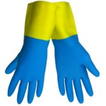 imagen de Global Glove 244 Blue/Yellow Small Latex Work Gloves - Neoprene Coating - 244/SM