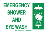 imagen de Brady B-555 Rectángulo Cartel de lavado de ojos y ducha Blanco - 43482