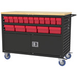 imagen de Akro-mils Carro de estante con persianas MA4824BLD2RED - 800 lb capacidad - Carbón - Acero - MA4824BLD2 RED