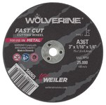 imagen de Weiler Wolverine Rueda de corte 56065 - Tipo 1 - Rueda recta - 3 pulg. - Óxido de aluminio - 36 - T