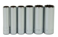 imagen de Williams JHWWSMD-6RC 6 Puntos Juego de llaves de vaso profundas - accionamiento 1/4 pulg. - Longitud profunda - 90505