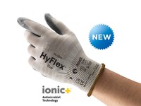 imagen de Ansell Hyflex 11-100 Gray 9 X-Static Work Gloves - Nitrile Foam Palm Only Coating - 205592