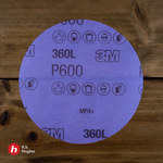 imagen de 3M Hookit Recubierto Óxido de aluminio Morada Disco de velcro - Óxido de aluminio - 5 pulg. - P600 - Extrafino - 55721
