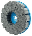 imagen de Weiler Nylox Silicon Carbide Bristle Disc - Medium Grade - Unthreaded Hole Attachment - 7/8 in Center Hole - 9 in Outside Diameter - 0.100 x 0.050 in Bristle Diameter - 85997