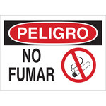 imagen de Brady B-401 Poliestireno Rectángulo Letrero de no fumar Blanco - 10 pulg. Ancho x 7 pulg. Altura - Idioma Español - 39008