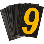 imagen de Bradylite 5890-9 Etiqueta de número - 9 - Amarillo sobre negro - 1 3/8 pulg. x 1 7/8 pulg. - B-997