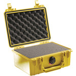 imagen de Pelican 1150 WL/WF Yellow Protective Hard Case, Polypropylene, Polyurethane Foam Padding, 9.44 in x 7.8 in - 11506