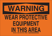 imagen de Brady B-555 Aluminio Rectángulo Cartel de PPE Naranja - 14 pulg. Ancho x 10 pulg. Altura - 129021