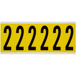 imagen de Brady 3450-2 Etiqueta de número - 2 - Negro sobre amarillo - 1 1/2 pulg. x 3 1/2 pulg. - B-498