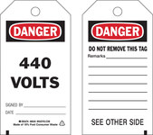 imagen de Brady 86540 Negro/Rojo sobre blanco Poliéster Etiqueta de seguridad del equipo - Ancho 3 pulg. - Altura 5 3/4 pulg. - B-851