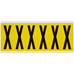imagen de Brady 3450-X Etiqueta en forma de letra - X - Negro sobre amarillo - 1 1/2 pulg. x 3 1/2 pulg. - B-498