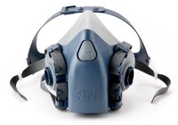 imagen de 3M 7500 Series 7501 Respirador de careta de media máscara 37081 - tamaño Pequeño - Azul - Silicón - 4 puntos suspensión