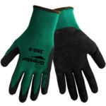 imagen de Global Glove Gripster 360 Black/Green 9 Nylon Work Gloves - Rubber Foam Palm Only Coating - Rough Finish - 360/9