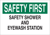 imagen de Brady B-401 Poliestireno Rectángulo Cartel de lavado de ojos y ducha Blanco - 10 pulg. Ancho x 7 pulg. Altura - 22654