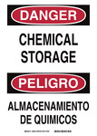 imagen de Brady B-401 Poliestireno Rectángulo Señal de almacenamiento de productos químicos Blanco - Idioma Inglés/Español - 39068