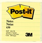 imagen de 3M Post-it 630PK2 Notes Pad - 3 in x 3 in - Yellow - 59029