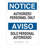imagen de Brady B-555 Aluminio Rectángulo Cartel de área restringida Blanco - 10 pulg. Ancho x 14 pulg. Altura - Idioma Inglés/Español - 38112