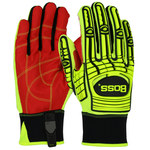 imagen de PIP Boss 120-MP2120 Hi-Vis Amarillo/Rojo Grande Piel sintética/Spandex Piel sintética/Spandex Guantes de protección contra impactos - Pulgar reforzado - 616314-372216