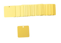 imagen de Brady 87627 Amarillo Cuadrado Aluminio Etiqueta en blanco para válvula - Ancho 1 1/2 pulg. - Altura 1 1/2 pulg. - B-906