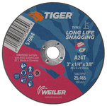 imagen de Weiler Tiger Snagging Wheel 57064 - Type 1 (Straight) - 3 in - Aluminum Oxide - 24 - T