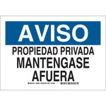 imagen de Brady B-401 Poliesterino de alto impacto Rectángulo Cartel de área restringida Blanco - 14 pulg. Ancho x 10 pulg. Altura - Idioma Español - 38664