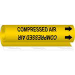 imagen de Brady 5661-II Marcador de tubería de envoltura - 2 1/2 pulg. to 7 7/8 pulg. - Aire y ducto - Poliéster - Negro sobre amarillo - B-689