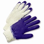 imagen de West Chester 708SLCL Blue/White Cotton/Polyester General Purpose Gloves - Latex Palm Only Coating - 8.5 in Length