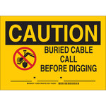 imagen de Brady B-555 Aluminio Rectángulo Cartel de cable o línea enterrada Amarillo - 10 pulg. Ancho x 7 pulg. Altura - 126936