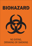 imagen de Brady B-485 Poliéster Rectángulo Letrero de peligro biológico Naranja - 10 pulg. Ancho x 14 pulg. Altura - Laminado - 89159
