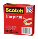 imagen de 3M Scotch 600-2P12-72 Clear Box Sealing Tape - 1/2 in Width x 2592 in Length - 2.3 mil Thick - 20974