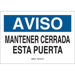 imagen de Brady B-120 Poliéster reforzado con fibra de vidrio Rectángulo Letrero de puerta Blanco - 14 pulg. Ancho x 10 pulg. Altura - Idioma Español - 39731
