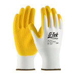 imagen de PIP G-Tek PolyKor 16-813 White/Yellow XL HPPE PolyKor, fiber, washable - ANSI A2 Cut Resistance - Latex Palm & Fingers Coating - 10.4 in Length - 616314-16867
