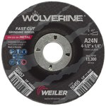 imagen de Weiler Wolverine Rueda esmeriladora de superficie 56457 - 4-1/2 pulg - Óxido de aluminio - 24 - N
