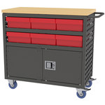 imagen de Akro-mils Carro de estante con persianas MA3618CLD1RED - 800 lb capacidad - Negro - Acero - MA3618CLD1 RED RED