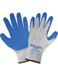 imagen de Global Glove Gripster Plus 300PT Gray/Blue Large Work Gloves - Rubber Foam Palm & Fingers Coating - 300PT-LG/LG