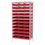 imagen de Akro-mils Shelfmax Sistema de estantería fijo AWS183630178 - Acero - 12 estantes - 36 gavetas - AWS183630178 RED