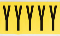 imagen de Brady 3460-Y Etiqueta en forma de letra - Y - Negro sobre amarillo - 1 3/4 pulg. x 5 pulg. - B-498